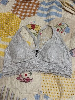 torrid White Lace Bralette with Racerback Detail